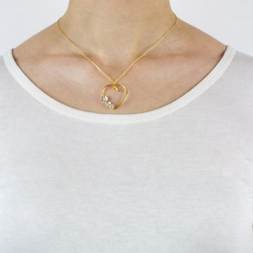 Alex Monroe Silver Gold Wild Rose Heart Necklace PPN10 MX
